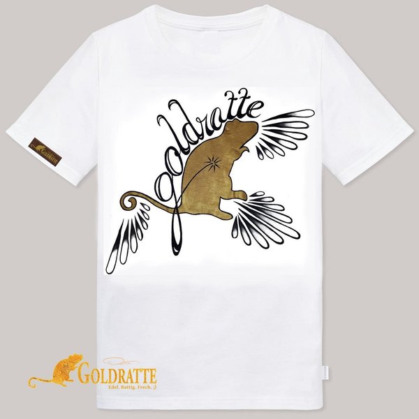 GOLDRATTE T-Shirt "HAITI No. 1 ORIGINAL", weiß - Unisex (Limited Edition. Handbemaltes Unikat.)
